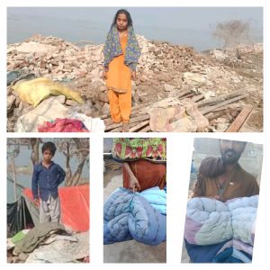 RISE volunteers distributed locally made quilts to the flood Effected at different villages of K.N Shah